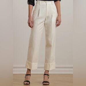 LAUREN RALPH LAUREN ZEEYA ANKLE FLAT FRONT PANTS - WHITE
